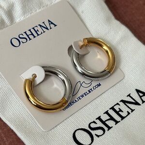Oshena beachwear Gold and‎ Silver Hoop Earrings